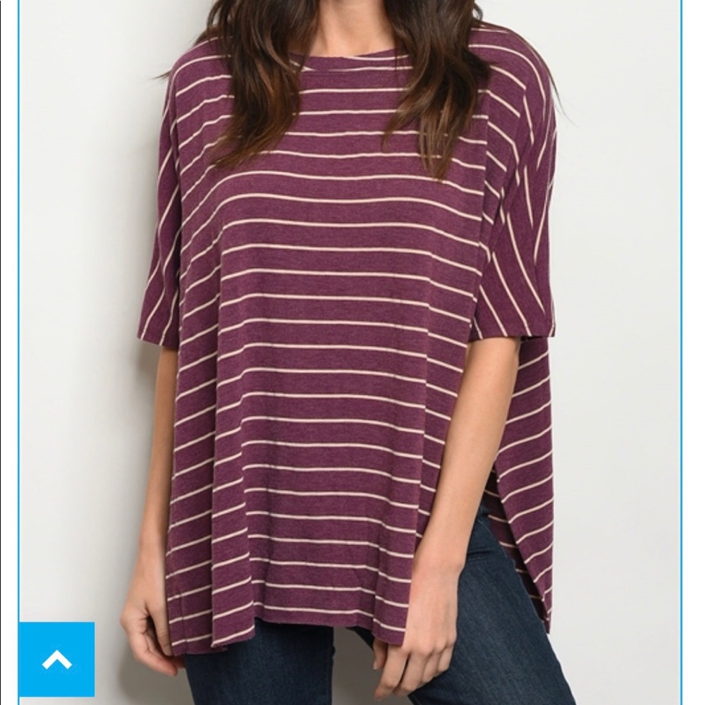 Burgundy stripe tunic